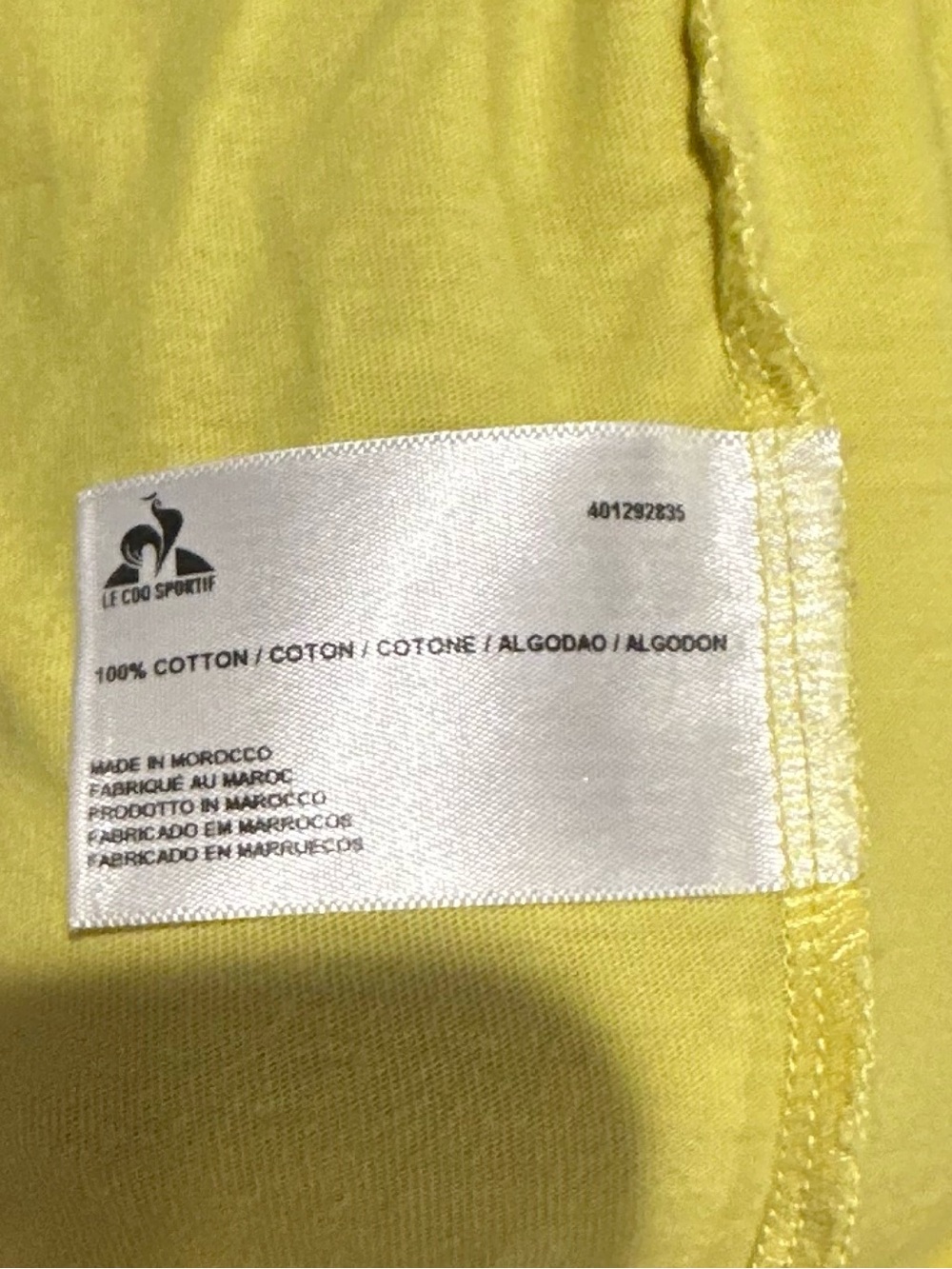 Le Coq Sportif Black, White & Yellow Colorblock Men’s Tee - Picture 7 of 7